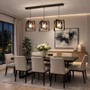 NG Lighting Kremasto Fotistiko Rag Xeiropoiito Metalliko Skouria Trifoto E27 100x80cm 2024165